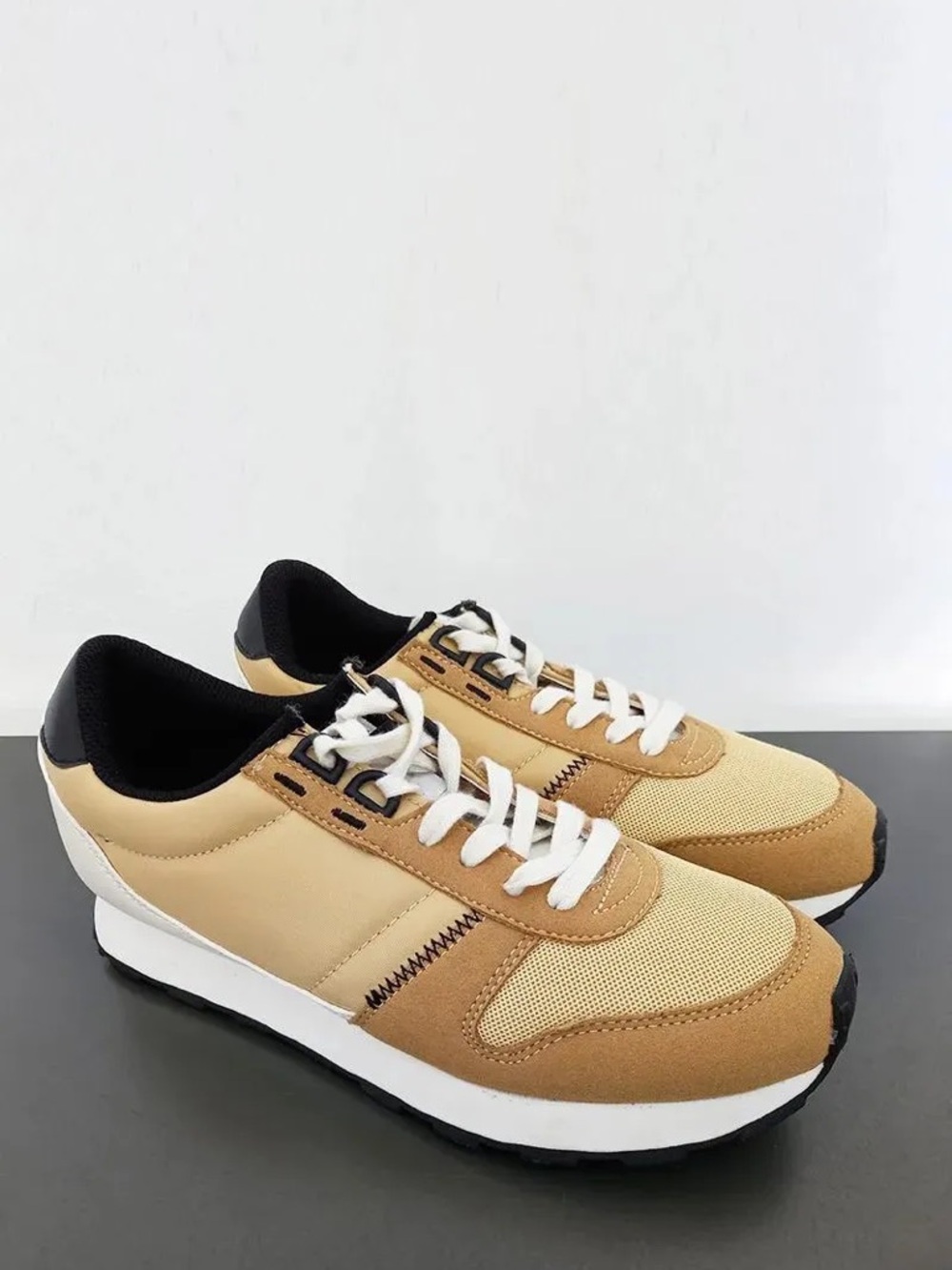 Mango Women's Sneakers in Tan, Cream and Black